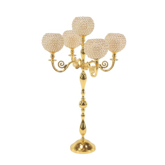 Gold Aluminum Glam Candle Holder, 40" x 24" x 24"